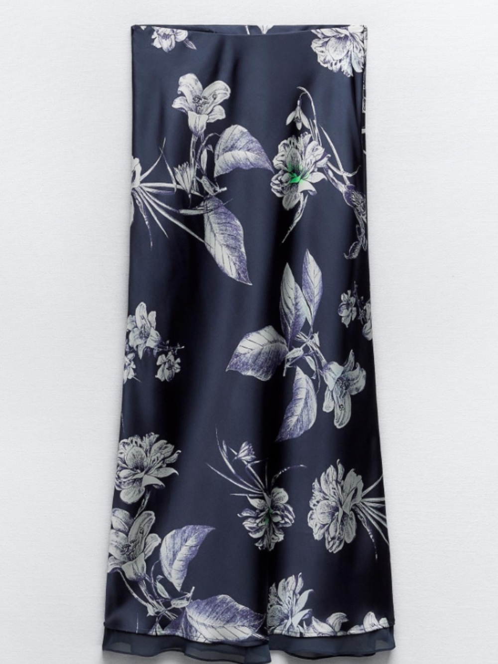 ZARA Floral Satin Skirt